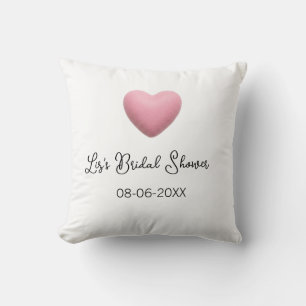 Rosa hjärta pastell retro bröllopsdusch datum boho kudde