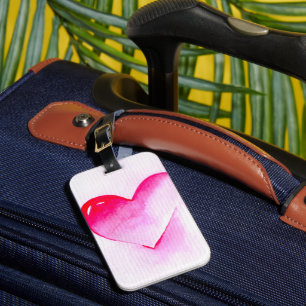 Rosa hjärta pop art valentine bagagebricka