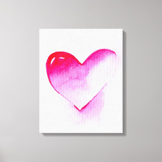 Rosa hjärta pop art valentine canvastryck (Framsida)
