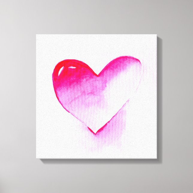 Rosa hjärta pop art valentine canvastryck (Framsida)
