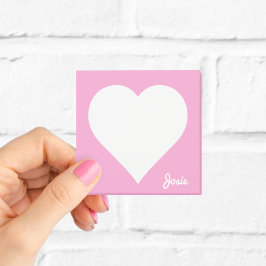 Rosa hjärta Post-it-lappar med namn Post-it Block
