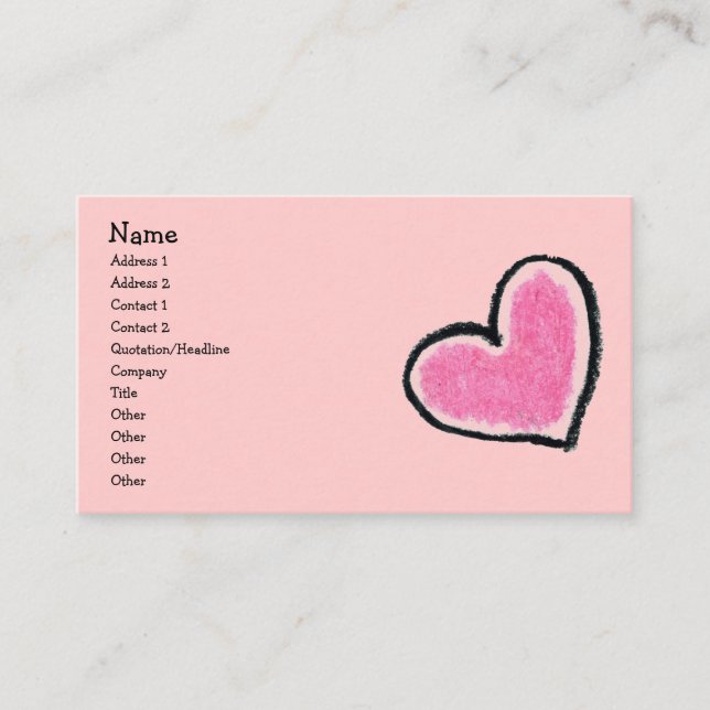 ROSA HJÄRTA profilerar kortet Visitkort (Framsida)