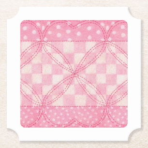 Rosa hjärta-quilt Biljett Pappersunderlägg Underlägg Papper