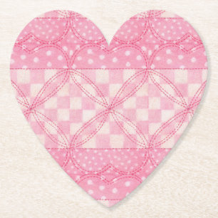 ROSA HJÄRTA QUILT Hjärta Pappersunderlägg Underlägg Papper