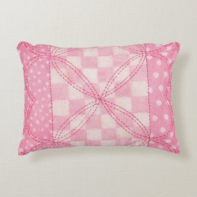 ROSA HJÄRTA QUILT Kuddaccent Prydnadskudde (Framsidan)