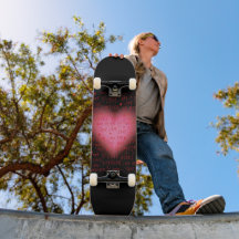 Rosa hjärta skateboard