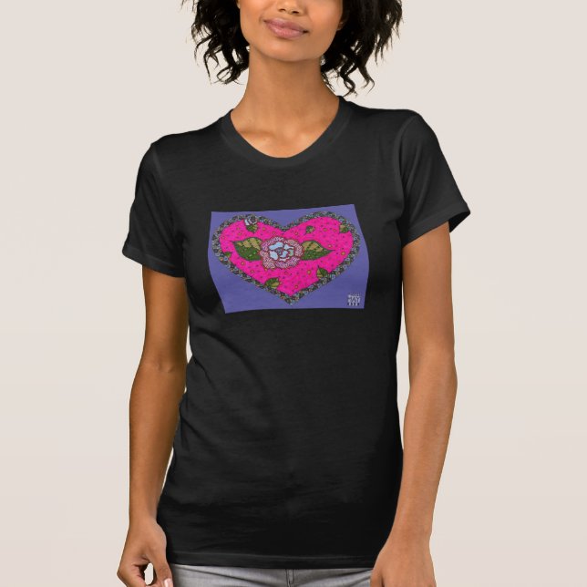 Rosa hjärta tee shirt (Framsida)