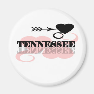 Rosa hjärta Tennessee Magnet