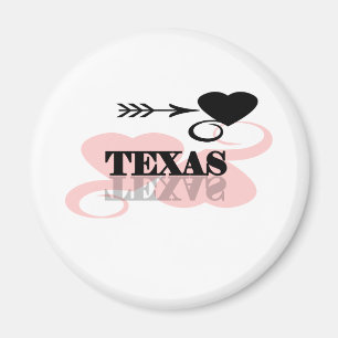 Rosa hjärta Texas Magnet