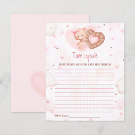 Rosa hjärta tidskapsel kort Alla hjärtans dag baby