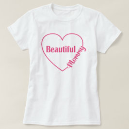 Rosa hjärta vacker mamma t shirt