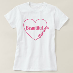 Rosa hjärta vacker mamma t shirt