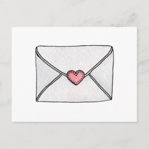 Rosa hjärta. Valentines day. Kärlek brev. Tonåring Helg Vykort