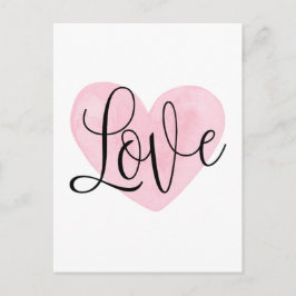 Rosa hjärta. Valentines day. Kärlek. Modern  Helg Vykort