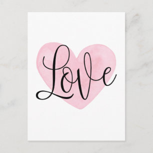 Rosa hjärta. Valentines day. Kärlek. Modern Helg Vykort