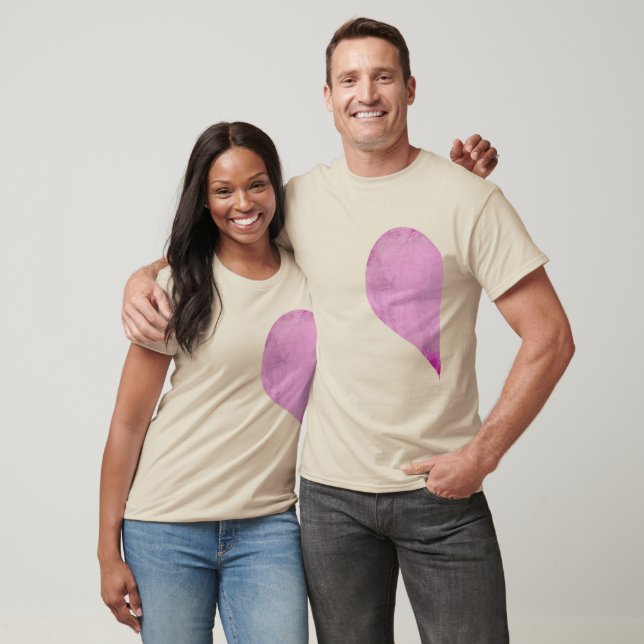 Rosa hjärta vänster -.png tee (Unisex)