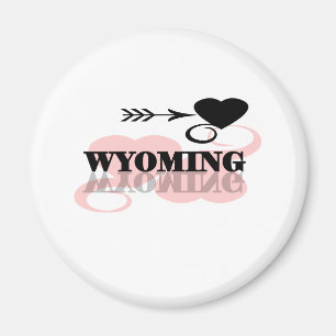 Rosa hjärta Wyoming Magnet