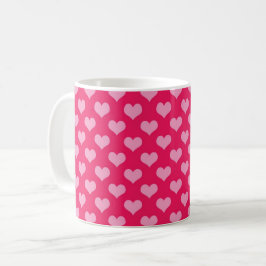 Rosa hjärtadesign kaffemugg