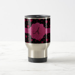 Rosa hjärtaglitter för Monogram Resemugg