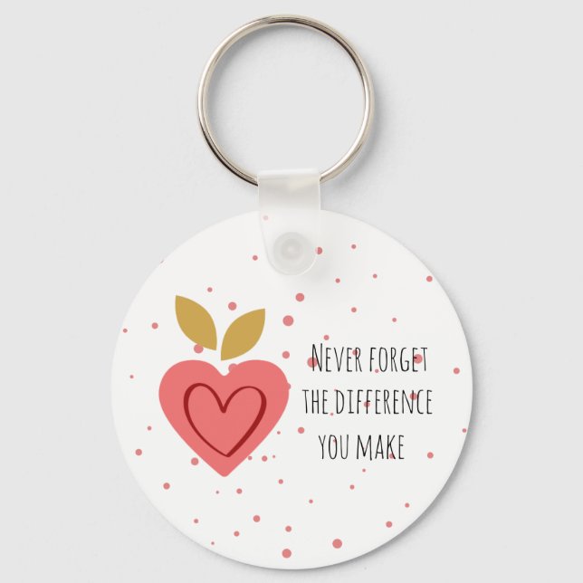 Rosa hjärtaMotivering citerar julklapp Nyckelring (Framsida)