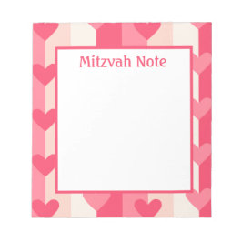 Rosa hjärtan flickor Mitzvah-anteckningar anteckni Anteckningsblock