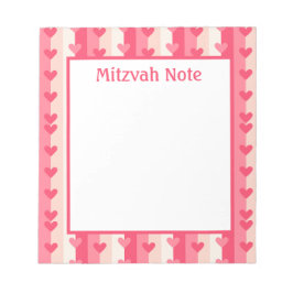 Rosa hjärtan flickor Mitzvah-anteckningar anteckni Anteckningsblock