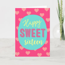 Rosa Hjärtan Glad Sweet Sixteen