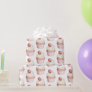 Rosa Hjärtan Jordgubb Muffins Presentpapper
