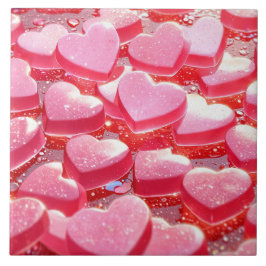 Rosa-hjärtan Keramic Tile Kakelplatta