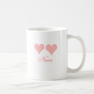 rosa hjärtan Nana mugg