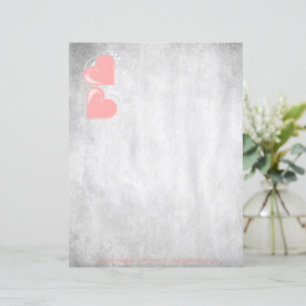 Rosa hjärtan på valentinsdag Personligt pappersark