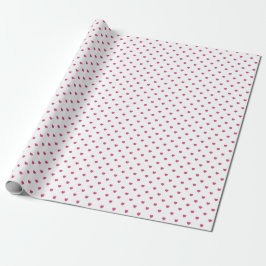 Rosa hjärtan på vitt inslagspapper presentpapper