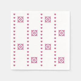 Rosa hjärtan, pappersservett för Alla hjärtans dag