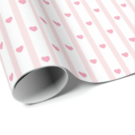 Rosa hjärtan, ränder, födelsedag, valentin, shower presentpapper