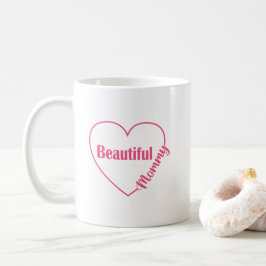 Rosa Hjärtan Vacker Mamma Kaffemugg