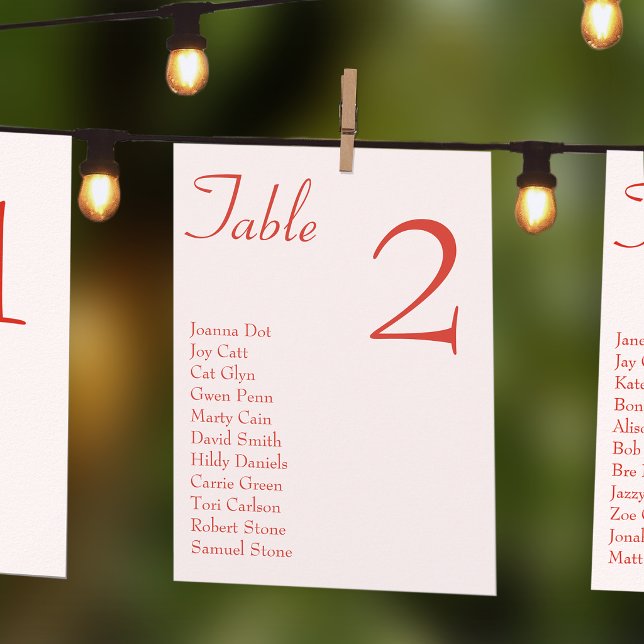Rosa Hjärtans Bröllopsbord Placeringskarta Kort (Wedding '2 become 1' Belly Band Seating Charts)
