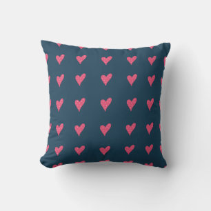 Rosa Hjärtar med Dots Teckning Valentine's Day Thr Kudde