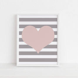 Rosa Hjärtas Minimalistiska Väggkonst