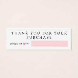 Rosa Hjärtat förpackat med Kärlek Tack Litet Visitkort