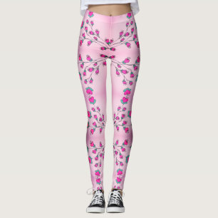 Rosa Hjärtat Merat Dam Leggings