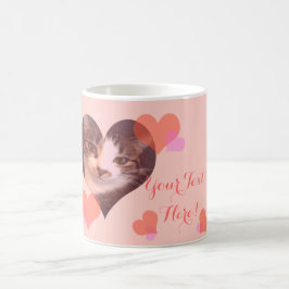 Rosa hjärtavalentin för personlig kaffemugg