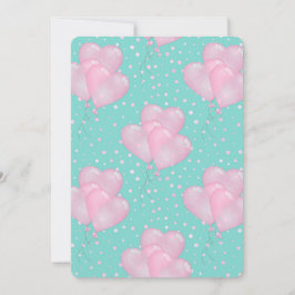 Rosa hjärtballong inbjudningar