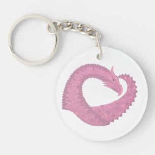 Rosa hjärtdrake på vitt