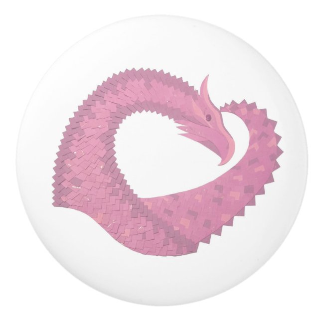Rosa hjärtdrake på vitt knopp (Framsidan)