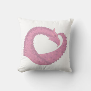 Rosa hjärtdrake på vitt kudde