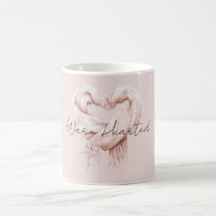 Rosa Hjärtduk Varm Hjärtform Kaffemugg