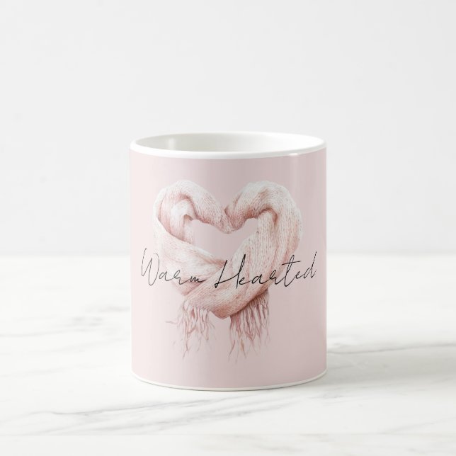 Rosa Hjärtduk Varm Hjärtform Kaffemugg (Center)