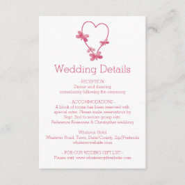 Rosa Hjärtfetter för bröllop-hölje Tilläggskort