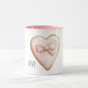 Rosa Hjärtformad Rosett Mugg