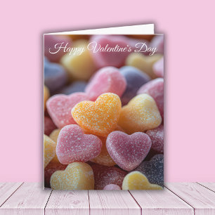 Rosa Hjärtformade Candys Valentines Hälsning Kort